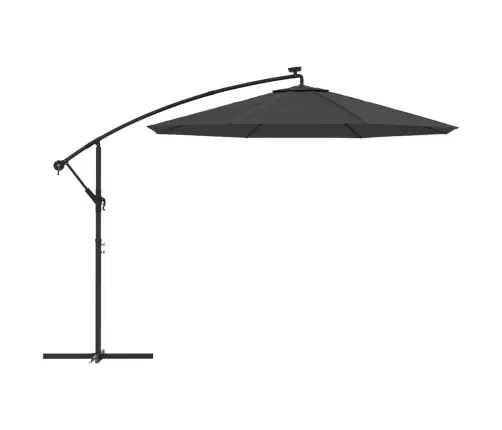 Konsooldisainiga Päikesevari Led, Teraspost 300 Cm Antratsiit