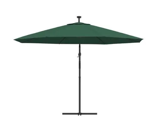 Saulessargs Ar Led Gaismām Un Metāla Kātu, 350 Cm, Zaļš Vidaxl