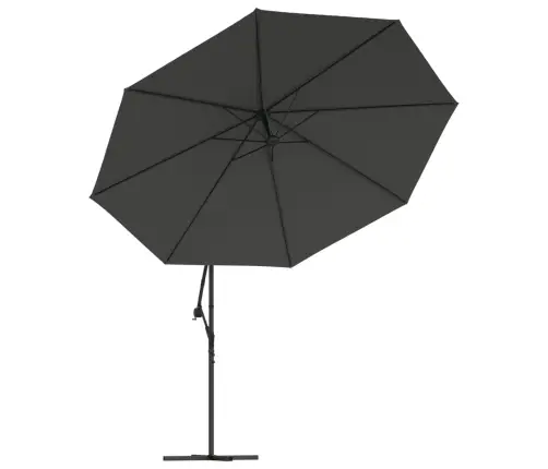 Gembinis Skėtis Su Led Ir Metaliniu Stulpu, Antracito, 350Cm
