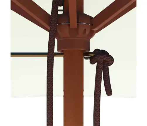 Dārza Saulessargs Ar Koka Kātu, Smilškrāsas, 150X200 Cm Vidaxl