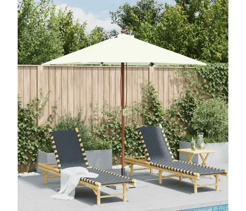 Dārza Saulessargs Ar Koka Kātu, Smilškrāsas, 150X200 Cm Vidaxl