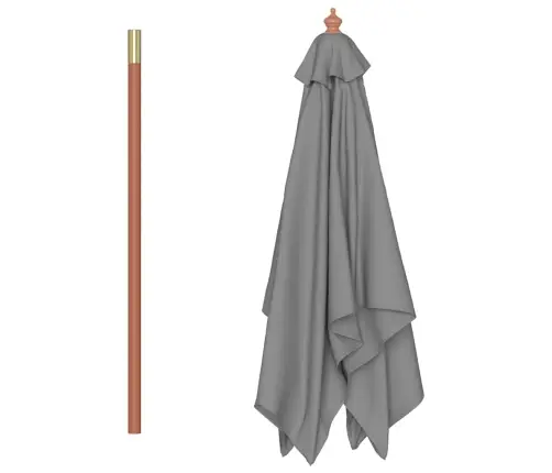 Lauko Skėtis Nuo Saulės Su Mediniu Stulpu, Antracito, 150X200Cm