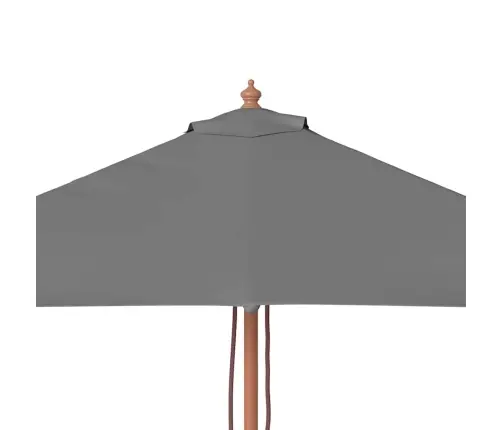 Lauko Skėtis Nuo Saulės Su Mediniu Stulpu, Antracito, 150X200Cm