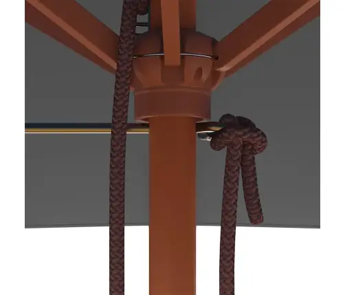 Lauko Skėtis Nuo Saulės Su Mediniu Stulpu, Antracito, 150X200Cm