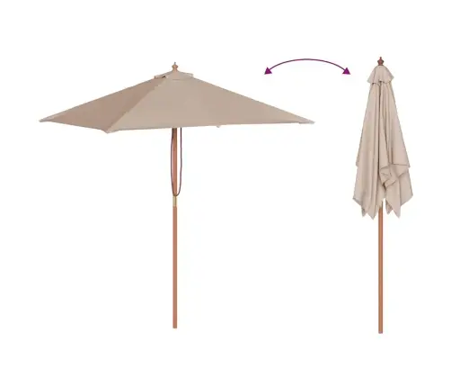 Päikesevari Puidust Postiga, 150 X 200 cm Pruunikashall