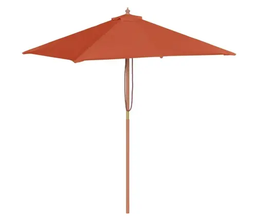 Dārza Saulessargs Ar Koka Kātu, Sarkanbrūns, 150X200 Cm Vidaxl