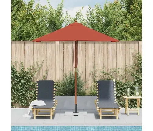 Dārza Saulessargs Ar Koka Kātu, Sarkanbrūns, 150X200 Cm Vidaxl