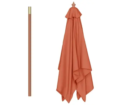 Dārza Saulessargs Ar Koka Kātu, Sarkanbrūns, 150X200 Cm Vidaxl