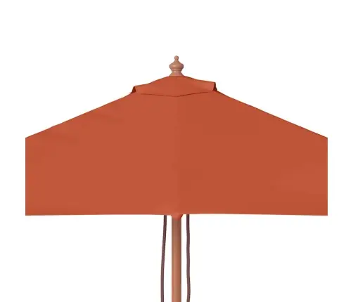 Dārza Saulessargs Ar Koka Kātu, Sarkanbrūns, 150X200 Cm Vidaxl