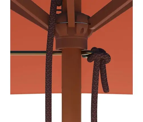 Dārza Saulessargs Ar Koka Kātu, Sarkanbrūns, 150X200 Cm Vidaxl