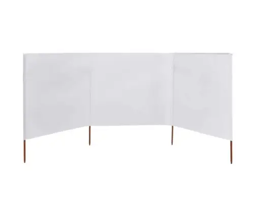 Tuulekaitse Sein 3 Paneelist, Kangas, 400 X 120 Cm Valge