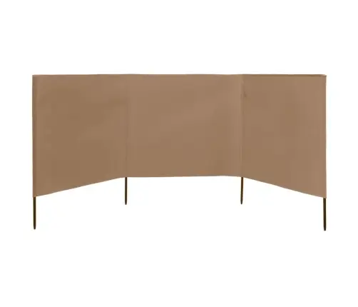 3 Paneļu Vēja Aizsargsiets, 400X120 Cm, Audums, Pelēkbrūns Vidaxl