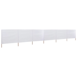 6 Paneļu Vēja Aizsargsiets, 800X80 Cm, Balts Audums Vidaxl