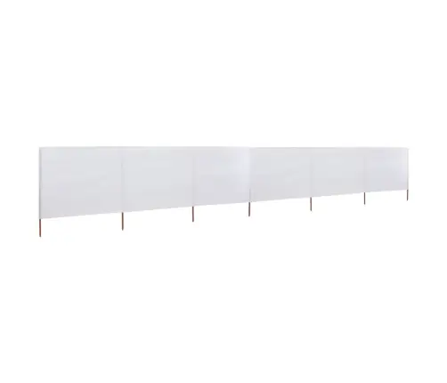 6 Paneļu Vēja Aizsargsiets, 800X80 Cm, Balts Audums Vidaxl