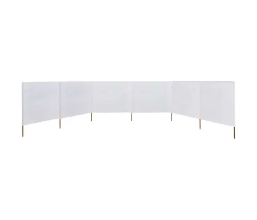 6 Paneļu Vēja Aizsargsiets, 800X80 Cm, Balts Audums Vidaxl