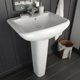 Izlietne Ar Kāju, Balta Keramika, 580X470X200 Mm Vidaxl