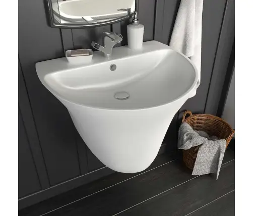 Izlietne Balts 56 X 48 X 42 Cm Izmirdzoša Keramika Vidaxl