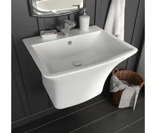 Basin Valge 53 X 44 X 37 Cm Glaseeritud Keraamika