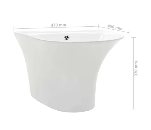 Basin Valge 47 X 45 X 37 Cm Glaseeritud Keraamika
