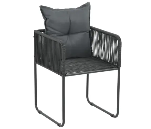 Dārza Krēsli, 2 Gab., Ar Spilveniem, Pe Rotangpalma, Melni Vidaxl