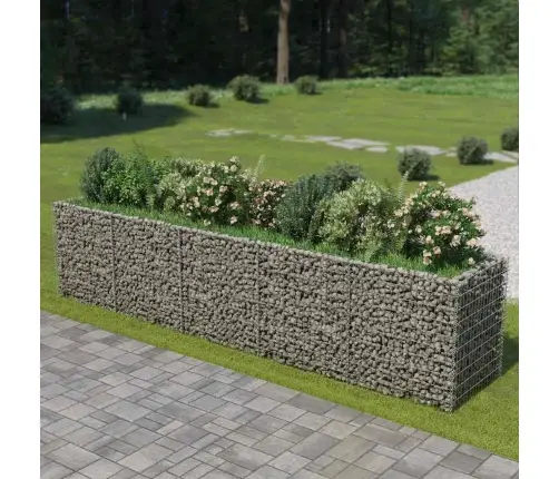 Gabions, Augstā Puķu Kaste, Cinkots Tērauds, 450X90X100 Cm Vidaxl