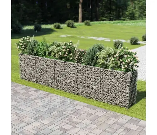 Gabions, Augstā Puķu Kaste, Cinkots Tērauds, 450X50X100 Cm Vidaxl