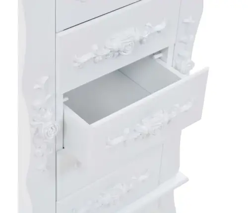 Pastatoma Spintelė Papuošalams, Balta