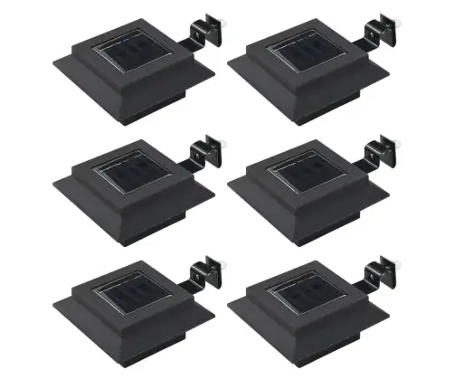 Päikesepatareiga Aiavalgustid 6 Tk Led Ruudukujuline 12 Cm Must