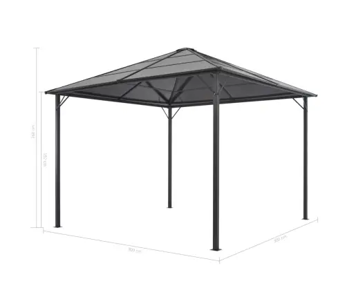 Varjualune, Kardinaga, Alumiinium, 3 X 3 M, Must