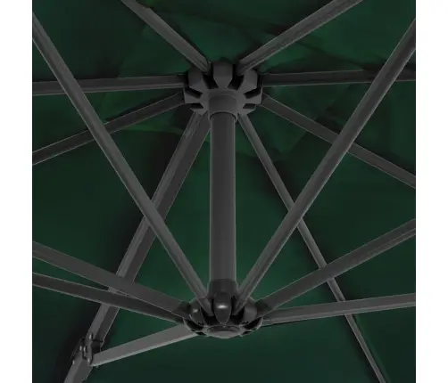 Konsooldisainiga Päikesevari, Alumiinium, 250X250 Cm Roheline