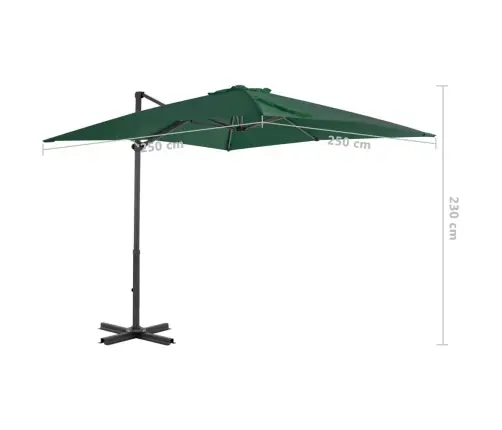 Konsooldisainiga Päikesevari, Alumiinium, 250X250 Cm Roheline