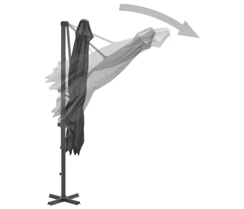 Gembinis Skėtis Su Aliuminio Stulpu, Antracito, 250X250Cm