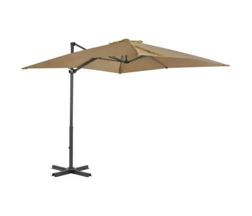 Dārza Saulessargs Ar Alumīnija Kātu, 250X250 Cm, Pelēkbrūns Vidaxl