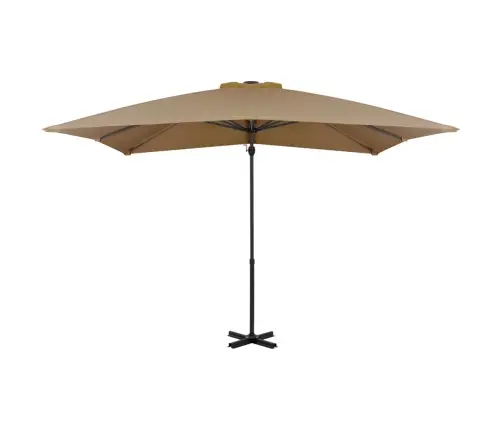 Dārza Saulessargs Ar Alumīnija Kātu, 250X250 Cm, Pelēkbrūns Vidaxl