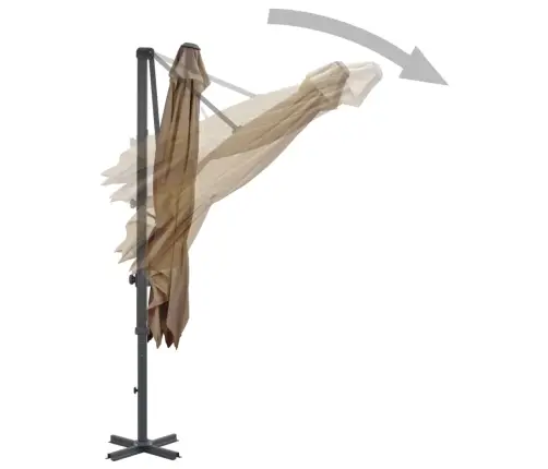 Dārza Saulessargs Ar Alumīnija Kātu, 250X250 Cm, Pelēkbrūns Vidaxl