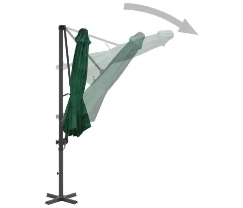 Konsooldisainiga Päikesevari, Alumiiniumpost, 300 cm Roheline