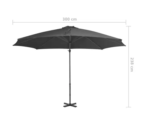 Dārza Saulessargs Ar Alumīnija Kātu, Antracītpelēks, 300 Cm Vidaxl Dārza Saulessargs Ar Alumīnija Kātu, Antracītpelēks, 300 Cm Vidaxl