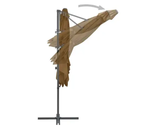 Konsooldisainiga Päikesevari, Teraspost, 250X250 cm Pruunikas