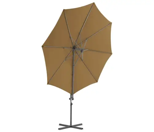 Saulessargs Ar Tērauda Kātu, 300 Cm, Pelēkbrūns Vidaxl