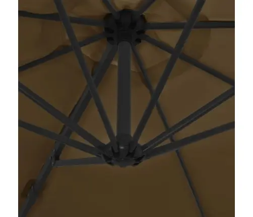 Saulessargs Ar Tērauda Kātu, 300 Cm, Pelēkbrūns Vidaxl