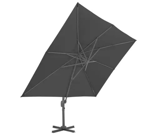 Konsolinis Sodo Skėtis Su Aliuminio Kotu, 400X300 cm Antracito Spalvos