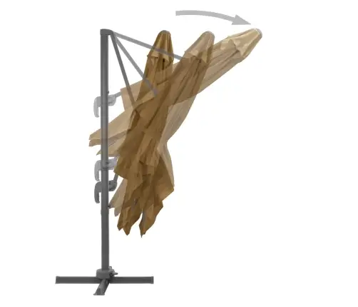 Konsooldisainiga Päikesevari, Alumiinium, 300X300 Cm Pruunikas Konsooldisainiga Päikesevari, Alumiinium, 300X300 Cm Pruunikas