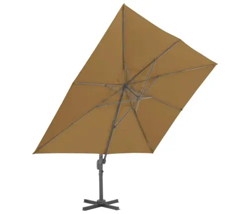 Dārza Saulessargs Ar Alumīnija Kātu, 400X300 Cm, Pelēkbrūns Vidaxl