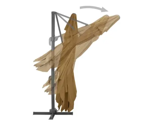 Dārza Saulessargs Ar Alumīnija Kātu, 400X300 Cm, Pelēkbrūns Vidaxl