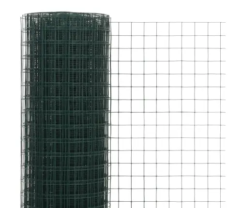 Stiepļu Žogs, Tērauds Ar Pvc Pārklājumu, 10X1,5 M, Zaļš Vidaxl