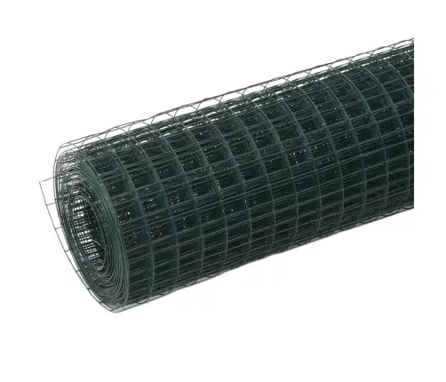 Stiepļu Žogs, Tērauds Ar Pvc Pārklājumu, 25X0,5 M, Zaļš Vidaxl