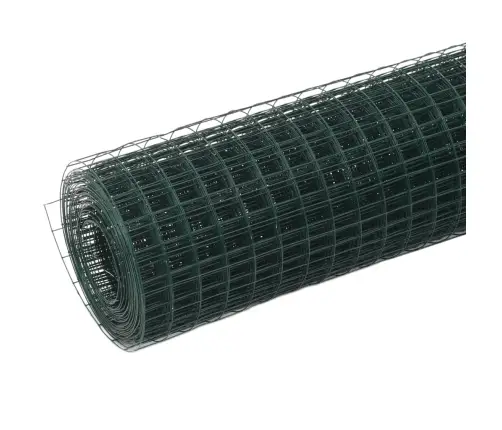 Stiepļu Žogs, Tērauds Ar Pvc Pārklājumu, 25X0,5 M, Zaļš Vidaxl