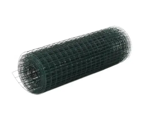 Stiepļu Žogs, Tērauds Ar Pvc Pārklājumu, 25X0,5 M, Zaļš Vidaxl