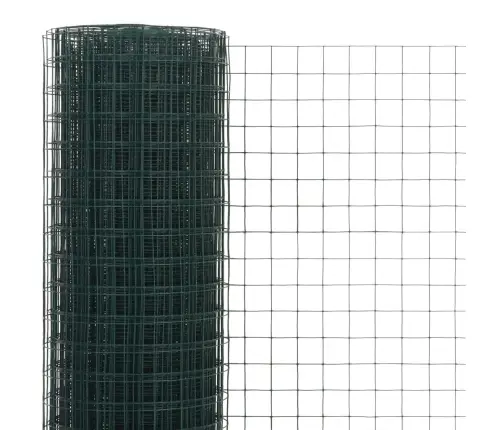 Stiepļu Žogs, Tērauds Ar Pvc Pārklājumu, 25X0,5 M, Zaļš Vidaxl