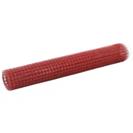Stiepļu Žogs, Tērauds Ar Pvc Pārklājumu, 25X1 M, Sarkans Vidaxl